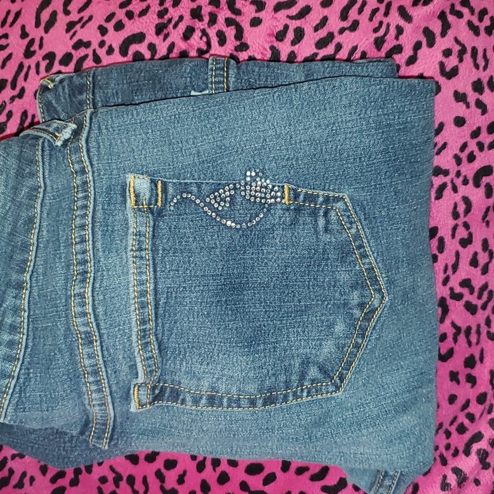 Baby Phat Silver Label Bedazzled Rhinestone Jeans
